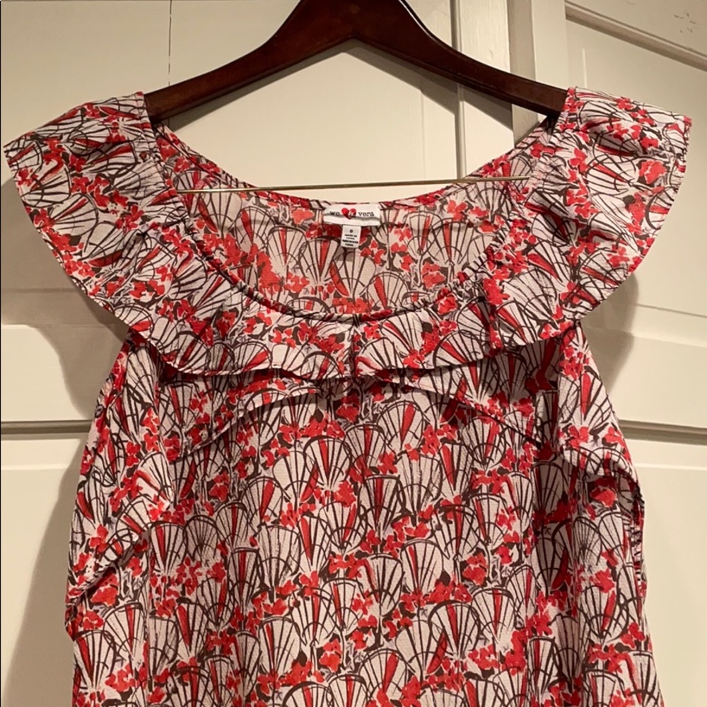 Anthro Ruffled Neckline Blouse
